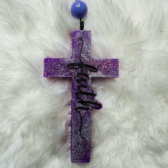 Other - Purple Cross Car Freshie / Large Size 5.75 X 3.25 inches